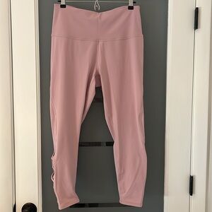 Core 10 Women's Mauve High Waist Yoga Lattice 7/8 Crop Legging